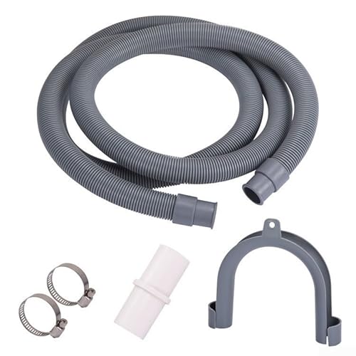Ablaufschlauch-Verlängerungsrohr-Set für Waschmaschinen mit verstellbarer Halterung und Stahlklemmen, 1,5 m Ablaufschlauch-Verlängerungsrohr-Set für Waschmaschinen mit verstellbarer Halterung und Stahlklemmen, 1,5 m von HEBEOT