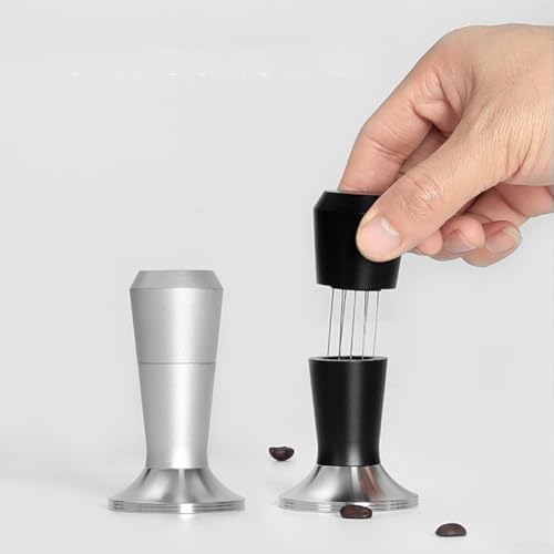 Aluminium-Kaffee-Verteiler-Nivellierwerkzeug, 51 mm/53 mm/58 mm, Kaffeestampfer, Espresso-Zubehör (schwarz 58 mm) von HEBEOT