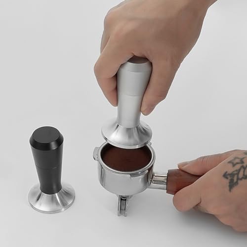 Aluminium-Kaffee-Verteiler-Nivellierwerkzeug, 51 mm/53 mm/58 mm, Kaffeestampfer, Espresso-Zubehör (silberfarben, 51 mm) von HEBEOT