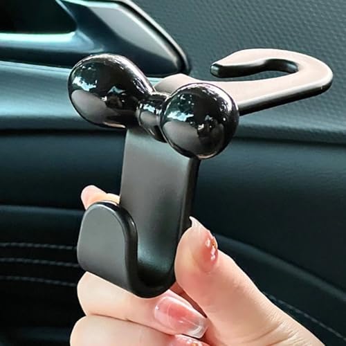 Autositzhaken mit Schleifen-Design, 2 Stück Haken für die Kopfstützenmontage, bietet zusätzlichen Stauraum im Autoinnenraum für verschiedene Gegenstände (Schwarz) von HEBEOT