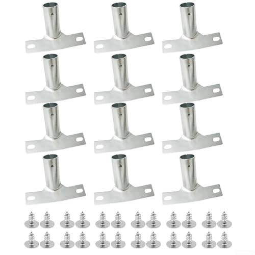 Besenstielhalter mit Schrauben für Reinigungswerkzeuge, Set mit 3, 6, 12 Metallverbindern, kompatibel mit Griffen mit 23 x 5 mm Durchmesser für sicheren Halt und lange Lebensdauer (12 Stück) von HEBEOT