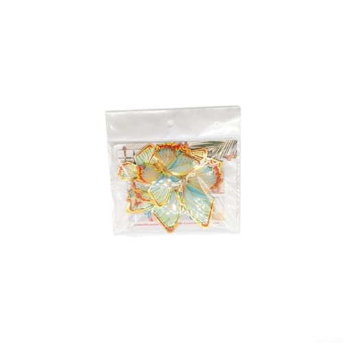 Bezaubernde 3D-Schmetterlings-Wanddekoration mit elegantem Goldrand für Partys, 24 Stück PVC (PY7012-YC) von HEBEOT