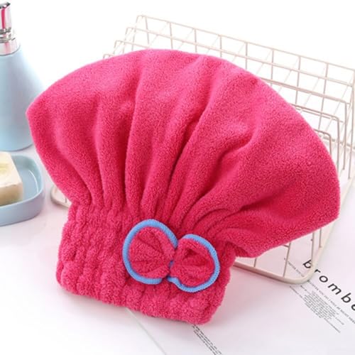 Damen Haarturban, schnell trocknend, super saugfähige Mikrofaserkappe zum Schutz der Haare während des Trocknens (Rose) von HEBEOT