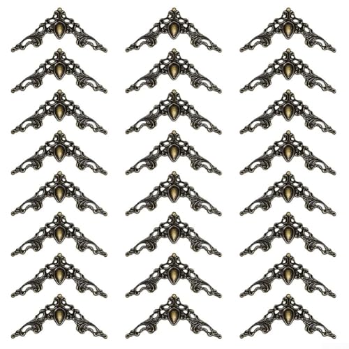 Eckenschutz aus Metall, 24 Stück, für kreative Projekte und zum Schutz Ihrer Sachen (Bronze) von HEBEOT
