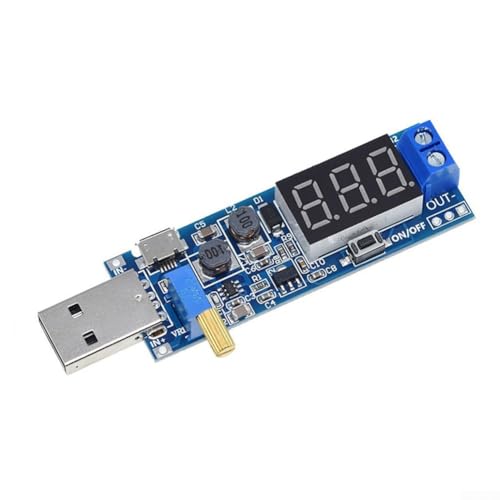 Einstellbares USB-Spannungsregler-Modul für Desktop-Elektronik, 5 V Eingang mit Ausgang 1 2 V bis 24 V, Digital Tube Deaktivierung und Power State Memory Einstellbares USB-Spannungsregler-Modul für Desktop-Elektronik, 5 V Eingang mit Ausgang 1 2 V bis 24 V, Digital Tube Deaktivierung und Power State Memory von HEBEOT