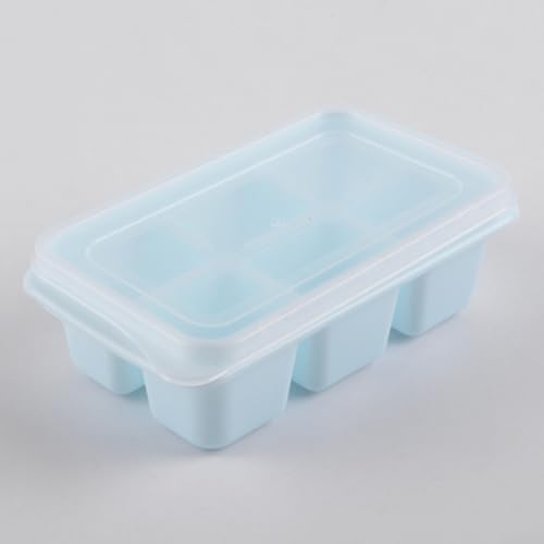 Eisfach für Kühlschrank, Mini-Form mit 6 Fächern und Deckel, aus sicherem ABS-Material (blau und weiß) von HEBEOT