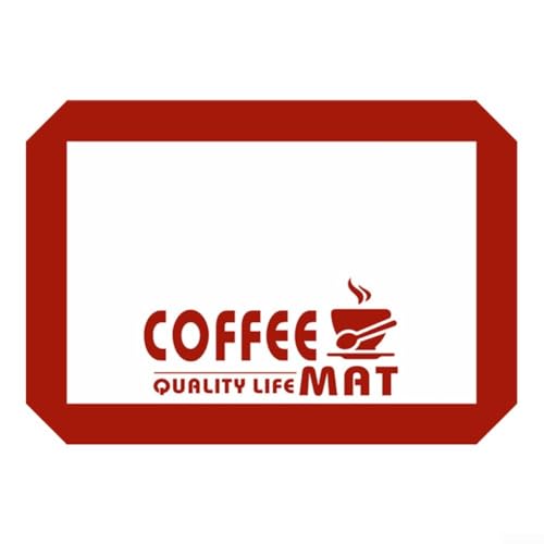 Faltbare und wasserabsorbierende Silikon-Abtropfmatte für Kaffeemaschine (rot, 30 x 21 cm) von HEBEOT