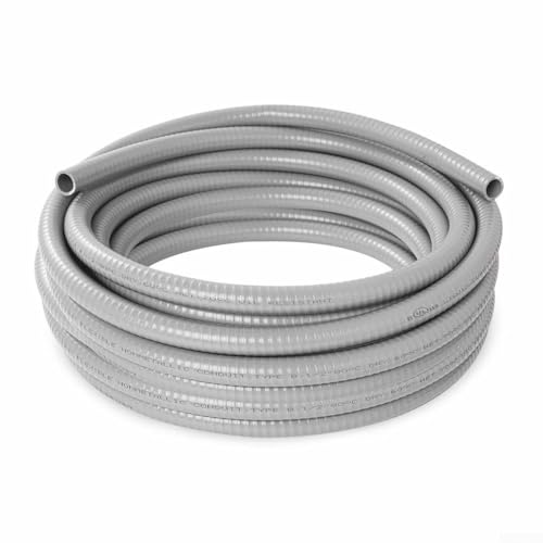 HEBEOT 1,27 cm flüssigkeitsdichter Schlauch und Steckverbinder-Set, flexibel, nicht metallisch, flüssigkeitsdicht, elektrisch, mit PVC-Rohren und Steckverbinder für den Außenbereich von HEBEOT