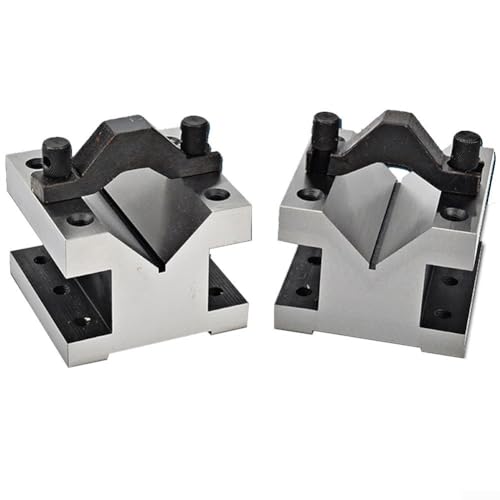 HEBEOT 2-teiliges V-Block aus Gusseisen mit Klemme, Präzisions-Ingenieure, V-Block, abgestimmtes Paar, Maschinisten, Mehrzweck-Messwerkzeug, 35 x 35 x 30 mm von HEBEOT