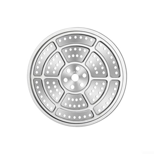 HEBEOT 304 Edelstahl Dampfgarer Tablett Runde Dampfschale Kühlgitter Dampfkorb zum Kochen Schnellkochtopf Zubehör Silber (23,7 cm) von HEBEOT