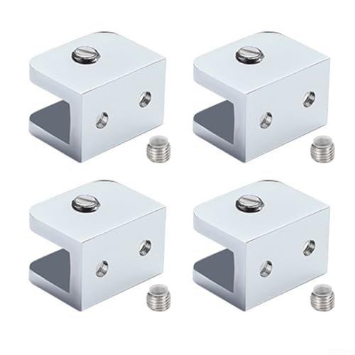 HEBEOT 4 Stück reines Kupfer-Glas-Clip, Kupferglas-Klemmen mit verstellbaren Gummipfosten für 10 12 mm dicke Gläser, 3,2 x 2,4 x 2,1 cm (Silber) von HEBEOT