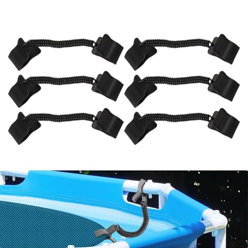 HEBEOT 6 Stück Schwimmbad-Kunststoff-Clips, Solarabdeckungs-Clips für oberirdische Pools gegen Wind Uplift Windschutz Pool Solarabdeckungs-Clips von HEBEOT