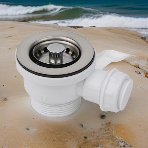 HEBEOT Abflusssieb für Küchenspüle, Edelstahl, Abflusssieb für Küchenspülen, für Spülenöffnung, 47–52 mm von HEBEOT