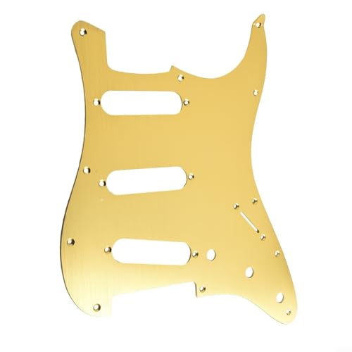 HEBEOT Ersatz-Schlagbrett für E-Gitarren, 11 Löcher, Metall, für ST-Style-Gitarren, E-Gitarren, Ersatzteile (Gold) von HEBEOT