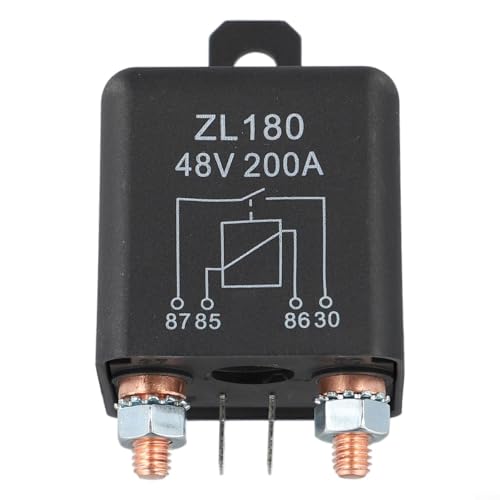 HEBEOT Heavy Duty Automotive Relais SPST 4pin DC 48V 200A Car Starter with Terminals Relais Schließer Wechselrelais Leistungsrelais 4-Pin Startrelais Heavy Duty Auto ON OFF Schaltrelais von HEBEOT