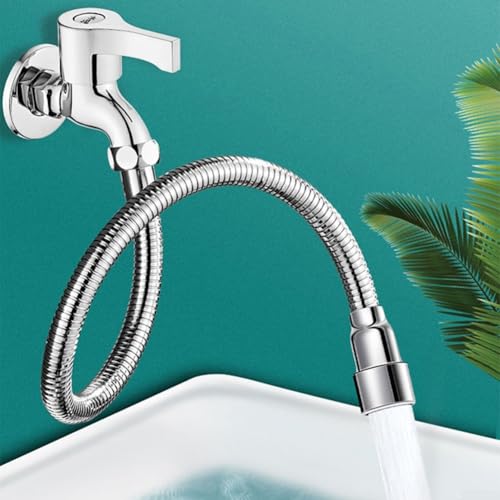 HEBEOT Rutschfeste Küchenarmatur-Verlängerung, Wasserhahn-Sprühkopf, für 360° drehbar, verstellbarer Düsenauslauf für Badezimmer, Küche (50 cm) von HEBEOT