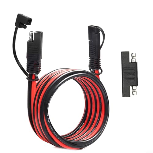 HEBEOT SAE-Solarstromkabel mit Adapter, SAE-Anhängerkabel, SAE-Solarkabel, Strombatteriekabel, 12AWG-Solarpanelkabel (5 Meter) von HEBEOT