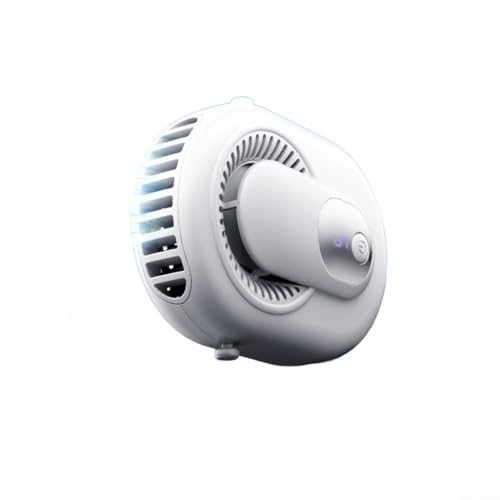 HEBEOT Tragbarer USB-Handventilator, Handventilator mit 5 einstellbaren Geschwindigkeiten, mit LCD-Display, 3500 mAh, wiederaufladbar, für Zuhause, Büro, Outdoor (weiß) von HEBEOT