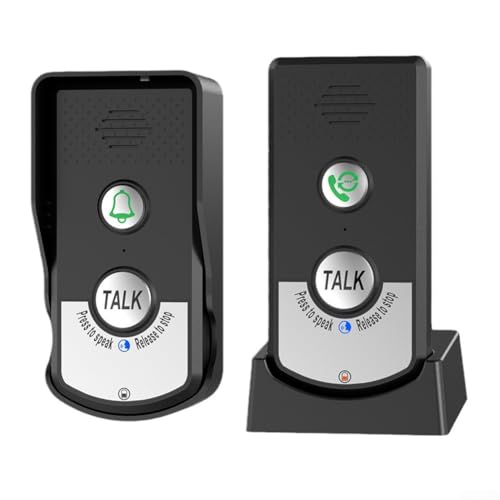 HEBEOT Türsprechanlage mit großer Reichweite und wiederaufladbarem Akku, IP54 wasserdicht, Audio-Türklingel, Zwei-Wege-Kommunikation für Sicherheit zu Hause von HEBEOT