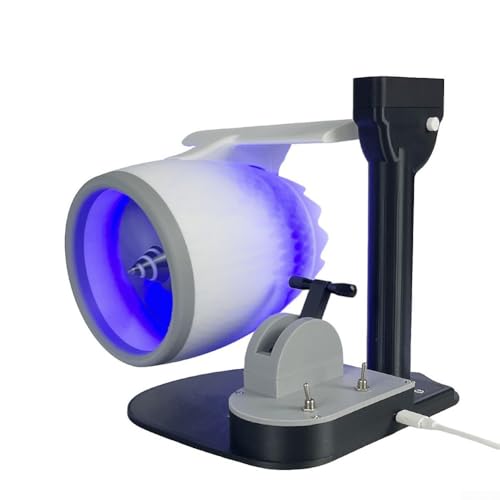 HEBEOT Turbo, Desktop-Turbine, blaues Licht, tragbarer Turbo-Motor, einstellbarer Luftstrom von HEBEOT
