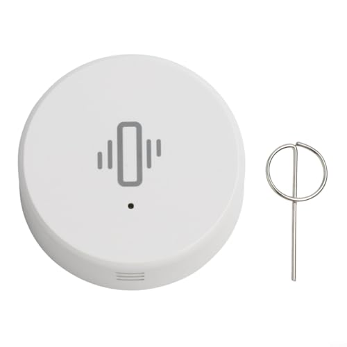 HEBEOT Vibrationssensor, Tür-/Fenster-Alarmsensor mit intelligenter Verbindung für Tuya und für Zigbee-Systeme für Heimwerkstatt-Beleuchtung, 4,1 x 4,1 cm von HEBEOT