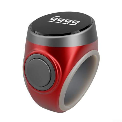 Intelligenter Ringzähler mit LCD-Display und Typ-C-Aufladung für verbesserte Zählgenauigkeit und Komfort (rot) von HEBEOT