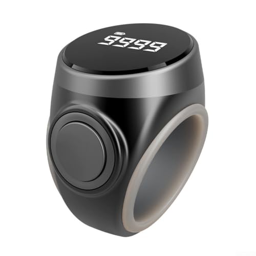 Intelligenter Ringzähler mit LCD-Display und Typ-C-Aufladung für verbesserte Zählgenauigkeit und Komfort (schwarz) von HEBEOT