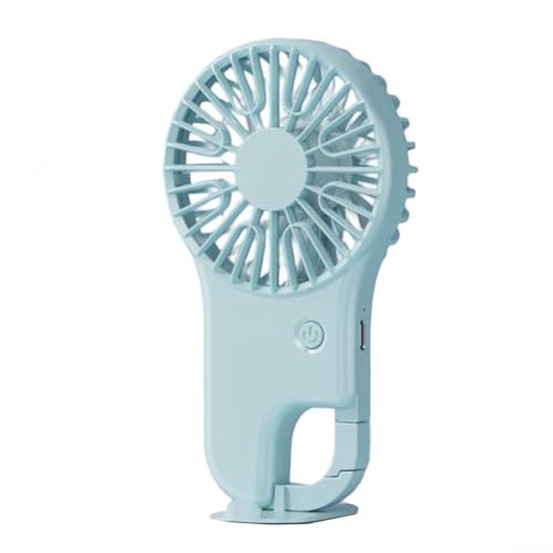 Leichter Turbo-Handventilator, wiederaufladbar über USB für Kühlung und Belüftung (blau) von HEBEOT