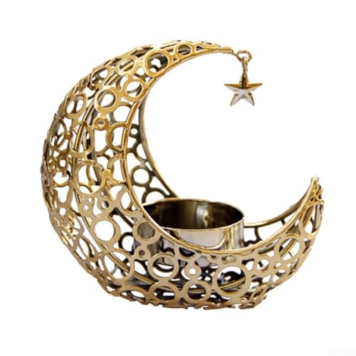 Mond-Kerzenhalter, perfekte Ergänzung für Ihr Zuhause oder Ihre Veranstaltung (Gold) von HEBEOT