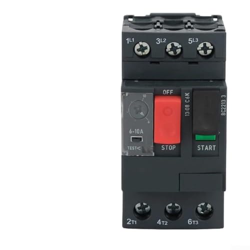 Motorstarter GV2 Serienschalter mit präziser Stromanpassung und thermischer Überlastsicherheit für Motoren 0 37kW bis 15kW (GV2ME14C6-10A) von HEBEOT