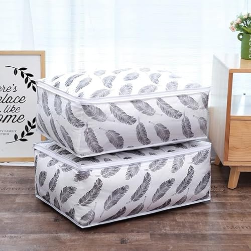 PEVA Quilt Organizer Tasche für einfache Aufbewahrung von Kleidung, Decken und Kissen (Feder) von HEBEOT