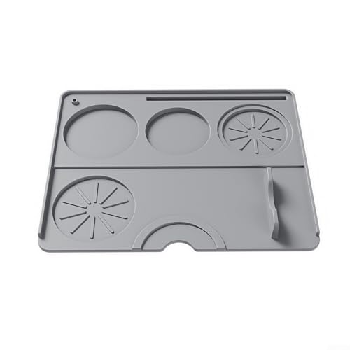 Professionelle Espresso-Tamper-Matte für sicheres Stopfen und einfachen Zugang zum Werkzeug während der Kaffeezubereitung (grau) von HEBEOT