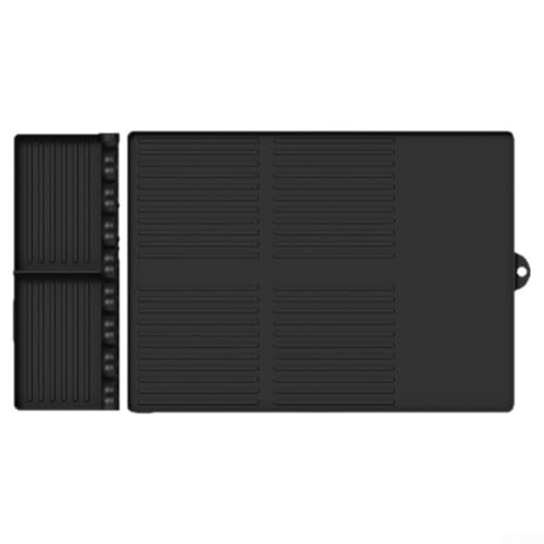 Set aus Silikonmatten für die Küche, inkl. Grillabflussmatten mit wärmeisolierenden und schützenden Eigenschaften (Schwarz-A) von HEBEOT