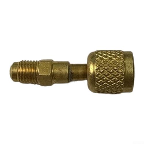 Set mit 2 robusten Messing-HLK-Schnellanschluss-Adaptern für R32 R454B mit 1/4 SAE-Innengewinde auf 1/4 SAE-Außengewinde von HEBEOT