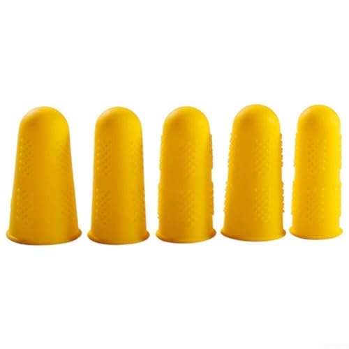 Silikon-Fingerschutz, hitzebeständig und Anti-Verbrennung, 35 Stück, für Küche (Gelb, 5 Stück) von HEBEOT