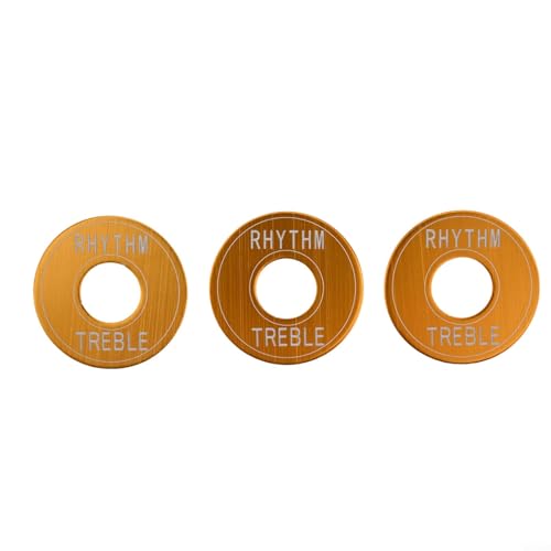 Switch Surround Plate Set of Three for Electric For Guitars Essential Parts to Enhance Functionality (Gold) von HEBEOT