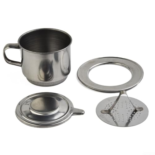 Vietnamesischer Kaffee-Tropfkanne aus Edelstahl, Filterbecher für Zuhause, Büro oder Außenbereich (50 ml) von HEBEOT
