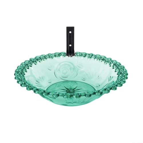 Vogeltränke für den Garten, lockt Wildvögel an, mit geräumigem und antresistentem Design (grün) von HEBEOT