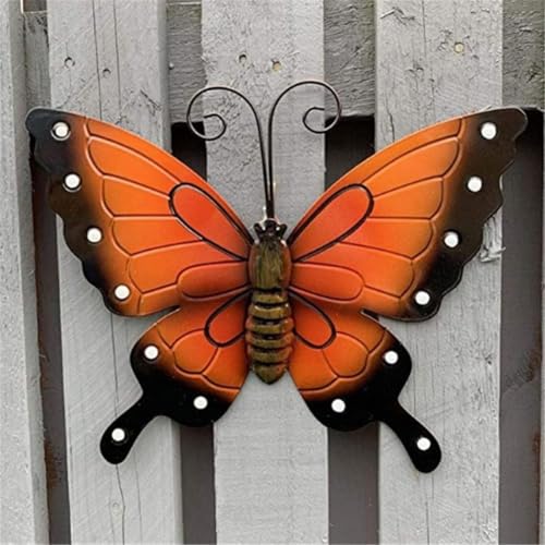 Wanddekoration aus Acryl, Schmetterling, wetterfest, atemberaubende Farben, für den Innen- und Außenbereich (orange) von HEBEOT