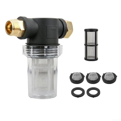 Zuverlässiger Wasserzulauffilter für Autowaschanlagen 3/4 Zoll Metall- und ABS-Konstruktion, praktische und schnelle Installation für Gartenschlauch von HEBEOT