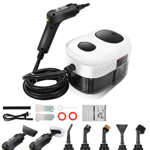 2500W Dampfreiniger Handgerät, 3-stufig verstellbarer Griff, 1.4L Tank, Griffdampfreiniger Spülbar Dampfreiniger für Tapeten, Boden, Teppich, Sofa 2500W Dampfreiniger Handgerät, 3-stufig verstellbarer Griff, 1.4L Tank, Griffdampfreiniger Spülbar Dampfreiniger für Tapeten, Boden, Teppich, Sofa von HEBERUCK
