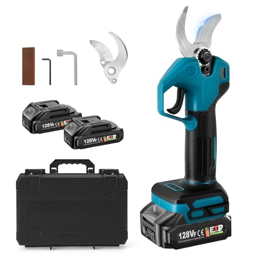 Akku Astschere, Bürstenlose Akku Gartenschere mit 1500mAh Akku, 30 mm Schneiddurchmesser Akku BaumSchere mit Ersatzklinge für Einfach Garten und Baum Beschneiden von HEBERUCK