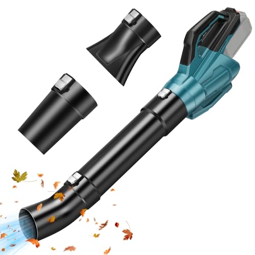 Turbo Jet Gebläse Kompatibel mit Makita 18V Batterie, Bürstenlos Auto Trockner Gebläse Akku, Gewalttätiger Ventilator Handgetragenes Luftgebläse Schnee Laub Staubgebläse(Ohne Batterie) von HEBERUCK