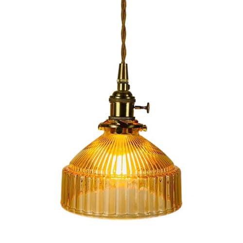 HEBXMF Kronleuchter mit E27-Sockel und Einzelkopf, personalisierter Lampenschirm aus Glas zum Aufhängen, Deckenbeleuchtung, Pendelleuchte zur Dekoration im Wohnzimmer, Schlafzimmer, Arbeitszimmer von HEBXMF