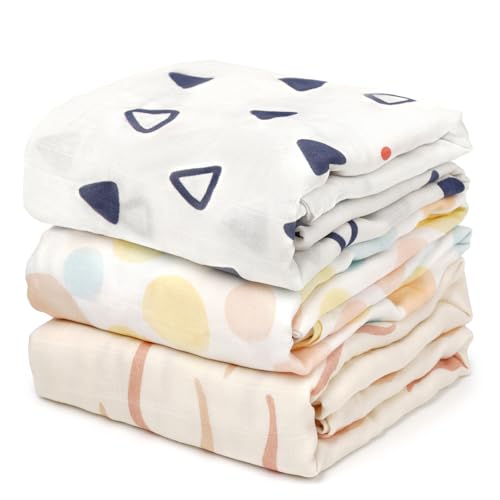 HECCEI Baby Pucktuch Musselin Decke Große 120x120 cm, 3 Stück Baby Swaddle Mullwindeln Musselin Tuch Weiche Baumwolle und Bambus für Junge und Mädchen HECCEI Baby Pucktuch Musselin Decke Große 120x120 cm, 3 Stück Baby Swaddle Mullwindeln Musselin Tuch Weiche Baumwolle und Bambus für Junge und Mädchen von HECCEI