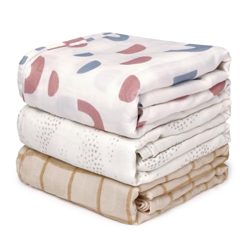 HECCEI Baby Pucktuch Musselin Decke Große 120x120 cm, 3 Stück Baby Swaddle Mullwindeln Musselin Tuch Weiche Baumwolle und Bambus für Junge und Mädchen HECCEI Baby Pucktuch Musselin Decke Große 120x120 cm, 3 Stück Baby Swaddle Mullwindeln Musselin Tuch Weiche Baumwolle und Bambus für Junge und Mädchen von HECCEI