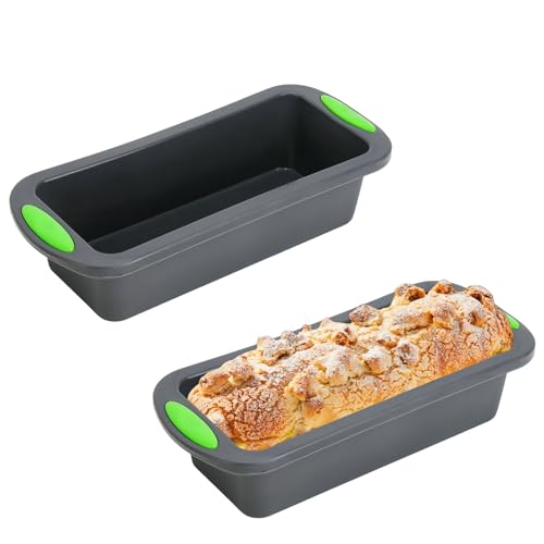 HECHKJ Brot Backform, 2 Stück Silikonform Brot, Rechteckig Brotbackformen, Hitzebeständig Brot Kastenform, für die Herstellung von Brot, Kuchen und Desserts von HECHKJ