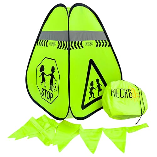 HECKBO 1x Pylone Achtung Kinder Schild spielende Pylonen Pylone + Wimpelkette - Kinder Straßenpylone Kinder Sicherheit Safety Pop Up Set HECKBO 1x Pylone Achtung Kinder Schild spielende Pylonen Pylone + Wimpelkette - Kinder Straßenpylone Kinder Sicherheit Safety Pop Up Set von HECKBO