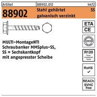 Multi-monti ® - MULTI-MONTI-plus ss 12,0x90, Sechskantkopf mit Scheibe, A2K, 25 St. von MULTI-MONTI