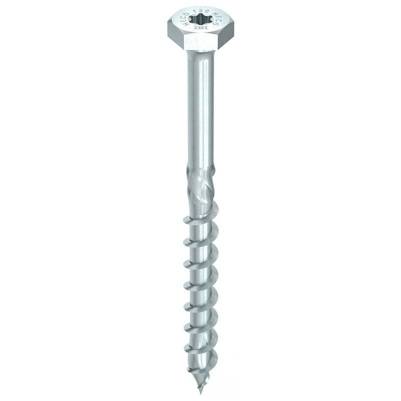 HECO-TOPIX-plus Holzbauschraube Stahl verzinkt Kombisechskantkopf Teilgewinde 8x120 - 50 Stück von HECO-Schrauben GmbH & Co. KG